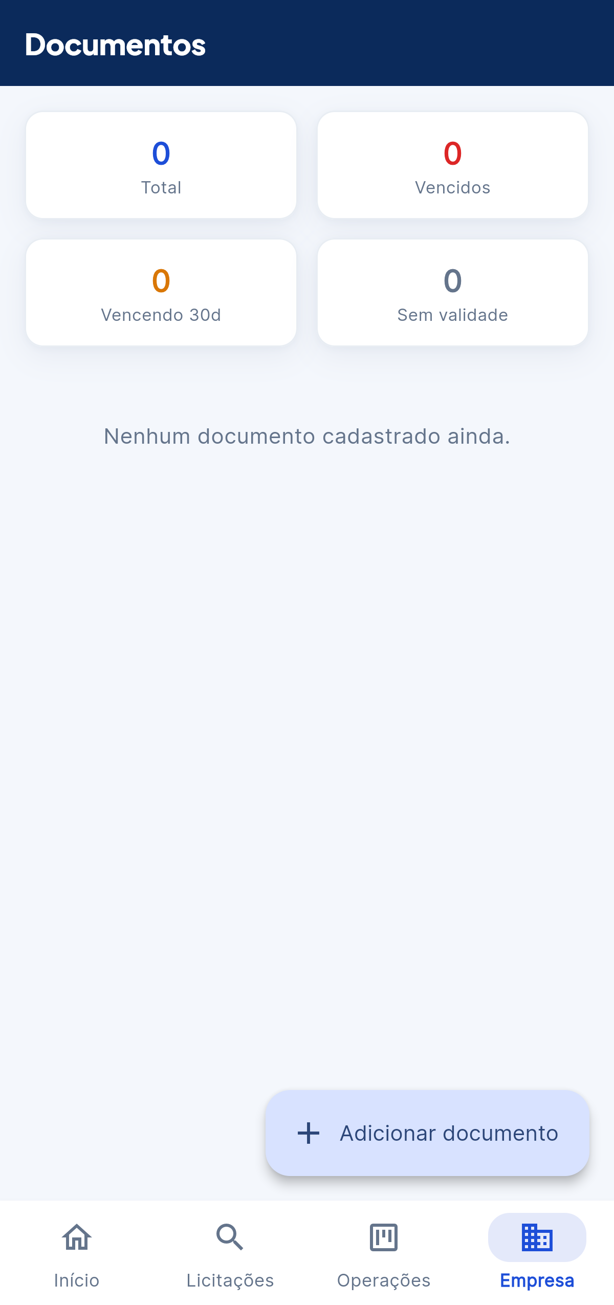 Cofre de documentos no celular