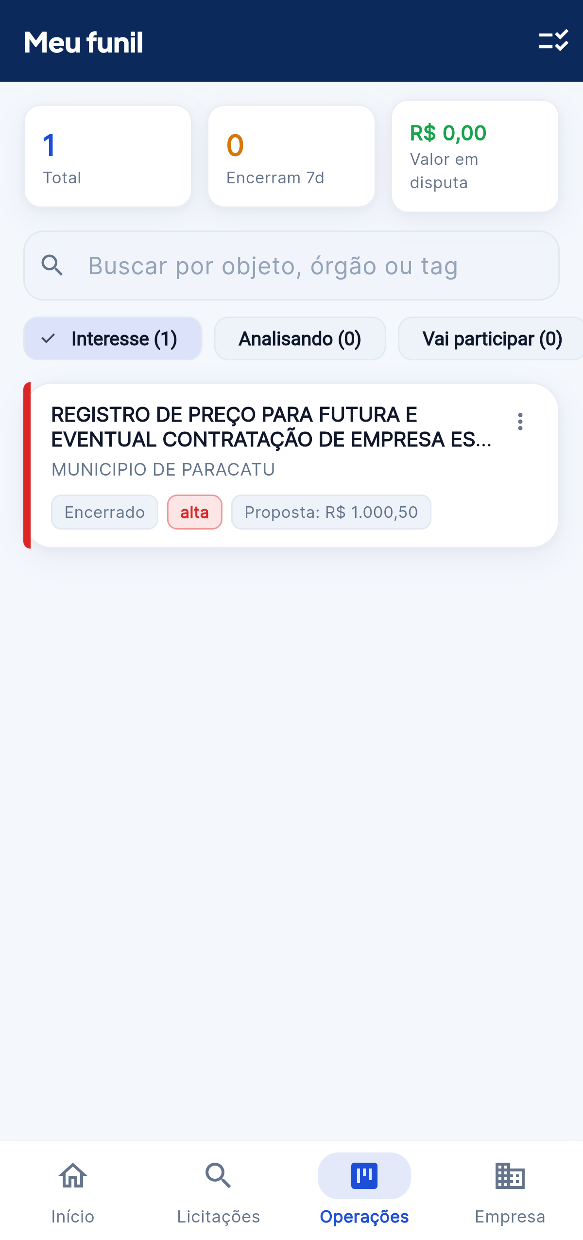 Funil de participação no celular