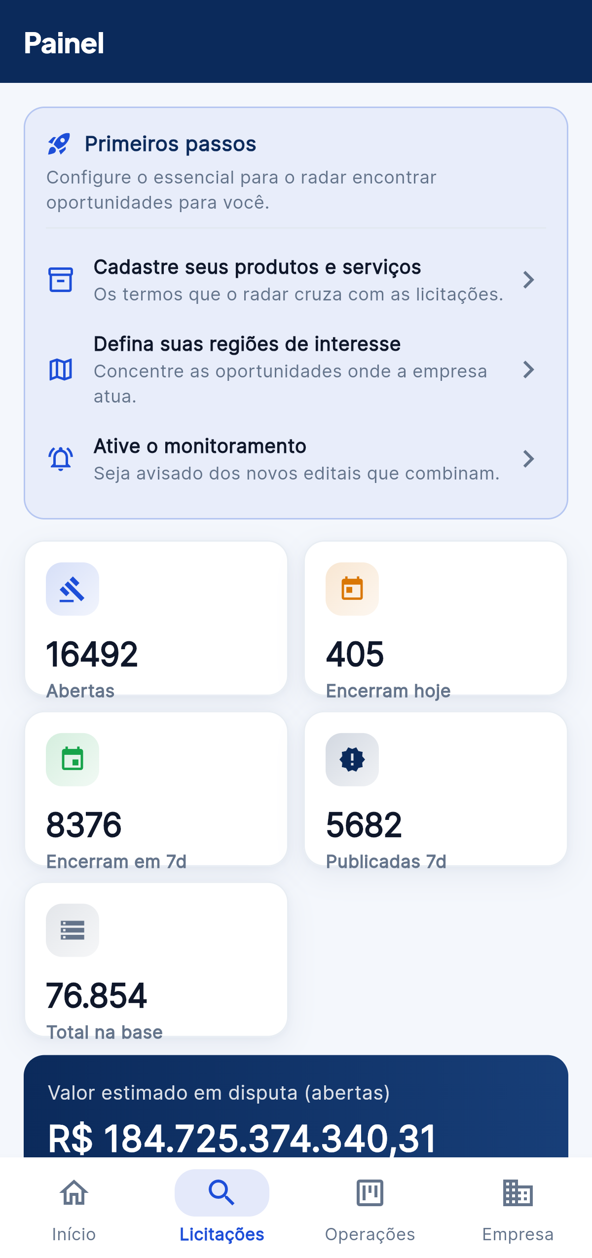 VouLicitar no celular