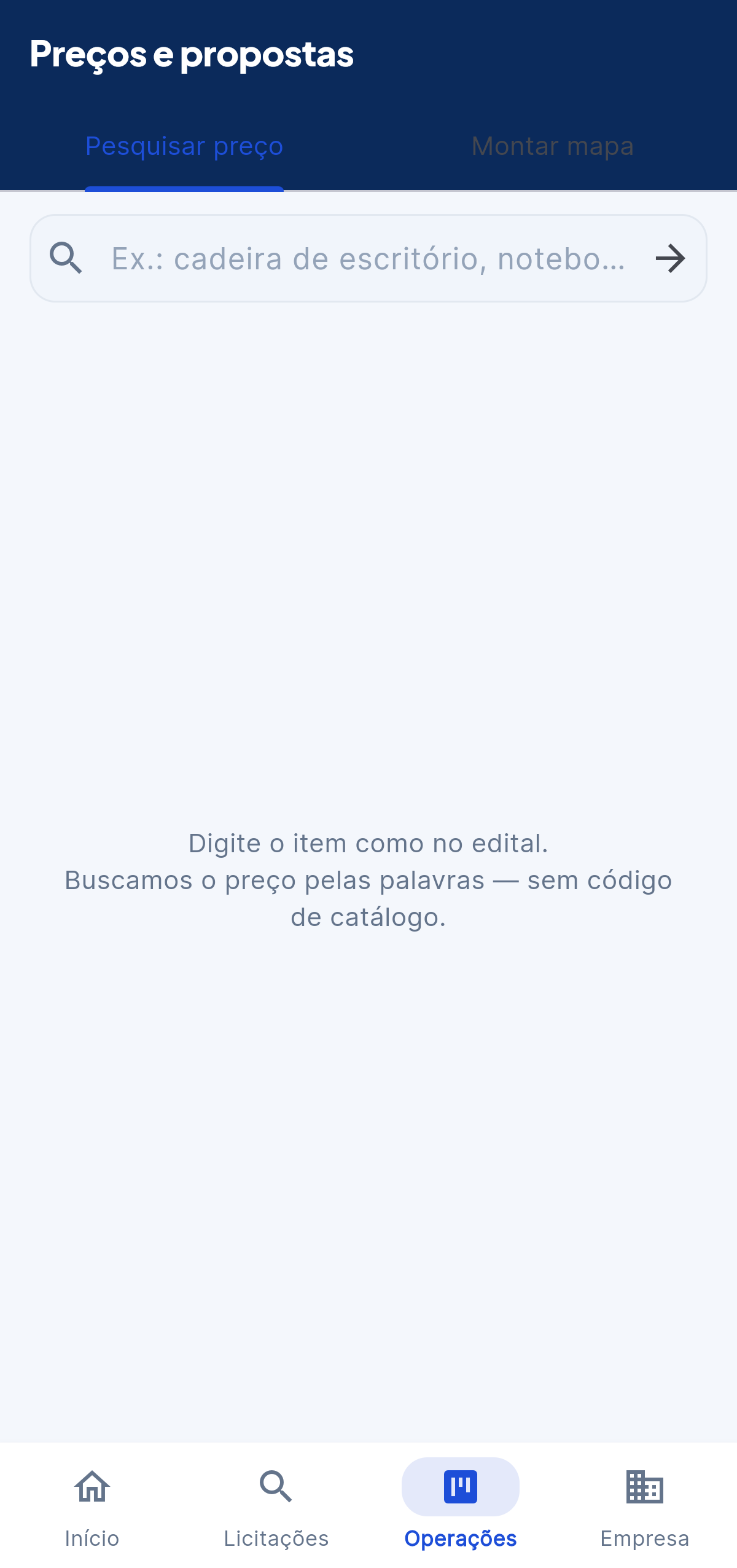 Pesquisa de preço no celular